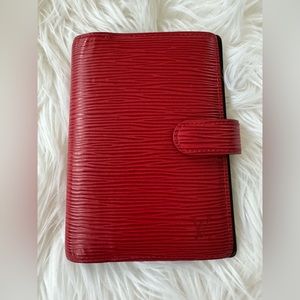 Authentic Louis Vuitton Red Epi Leather Agenda